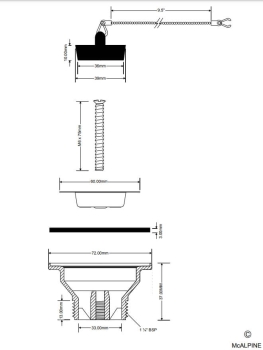 Ablaufventil 5/4 Zoll, 60mm